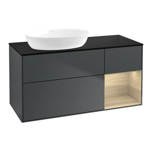 V&B Waschtischunterschrank Finion 120cm, Pl b m, Reg Oa ven, md bl. m Lac