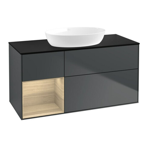 V&B Waschtischunterschrank Finion 120cm, Pl b m, Reg Oa ven, md bl. m Lac