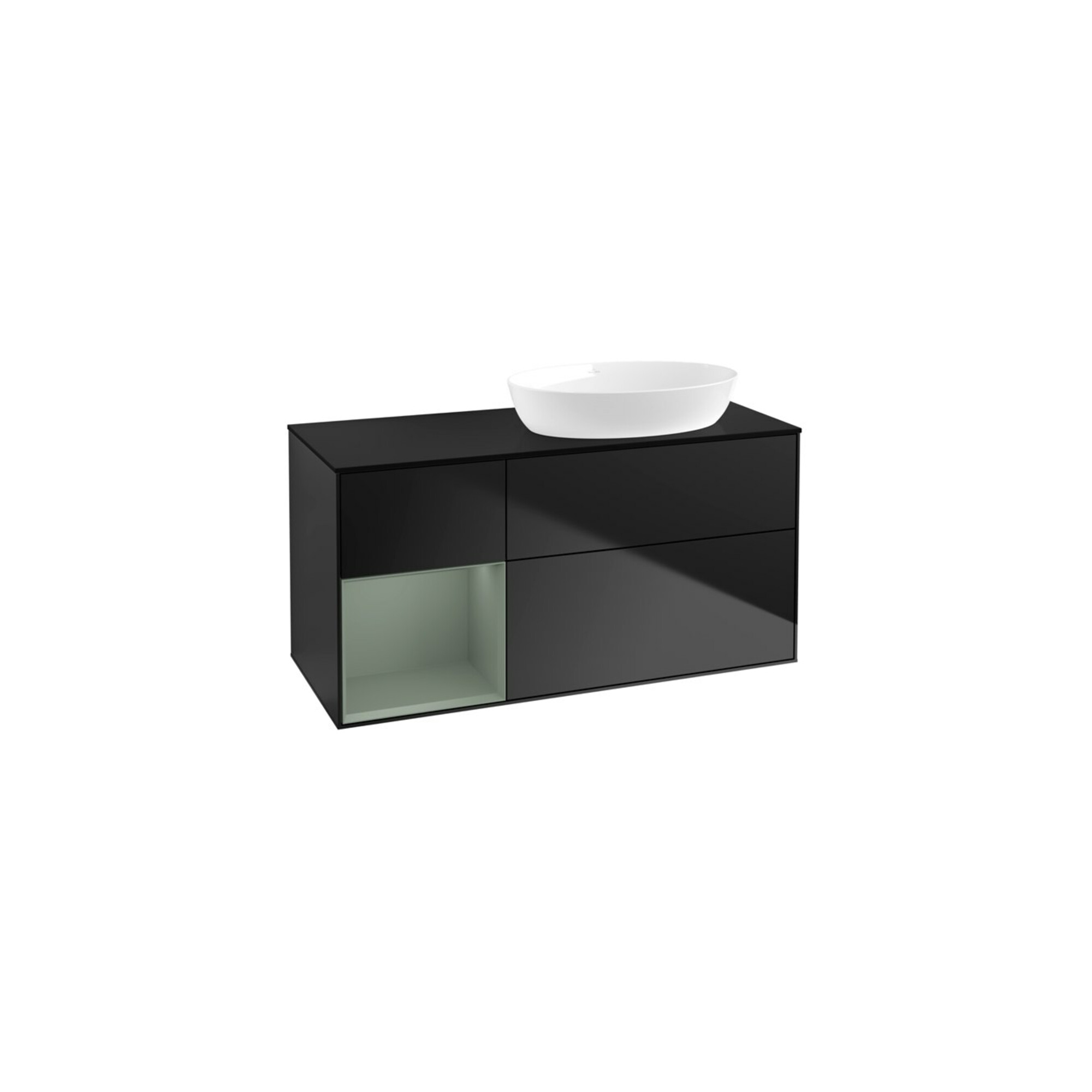 V&B Waschtischunterschrank Finion 120cm, Pl b m, Reg Oli. m Lac, bla m Lac ; Villeroy & Boch