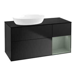 V&B Waschtischunterschrank Finion 120cm, Pl b m, Reg Oli. m Lac, bla m Lac