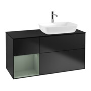 V&B Waschtischunterschrank Finion 120cm, Pl b m, Reg Oli. m Lac, bla m Lac