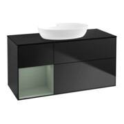 V&B Waschtischunterschrank Finion 120cm, Pl b m, Reg Oli. m Lac, bla m Lac