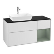 V&B Waschtischunterschrank Finion 120cm, Pl b m, Reg Oli. m Lac, wh. m Lac