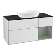 V&B Waschtischunterschrank Finion 120cm, Pl b m, Reg Oli. m Lac, wh. m Lac