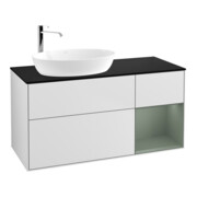 V&B Waschtischunterschrank Finion 120cm, Pl b m, Reg Oli. m Lac, wh. m Lac