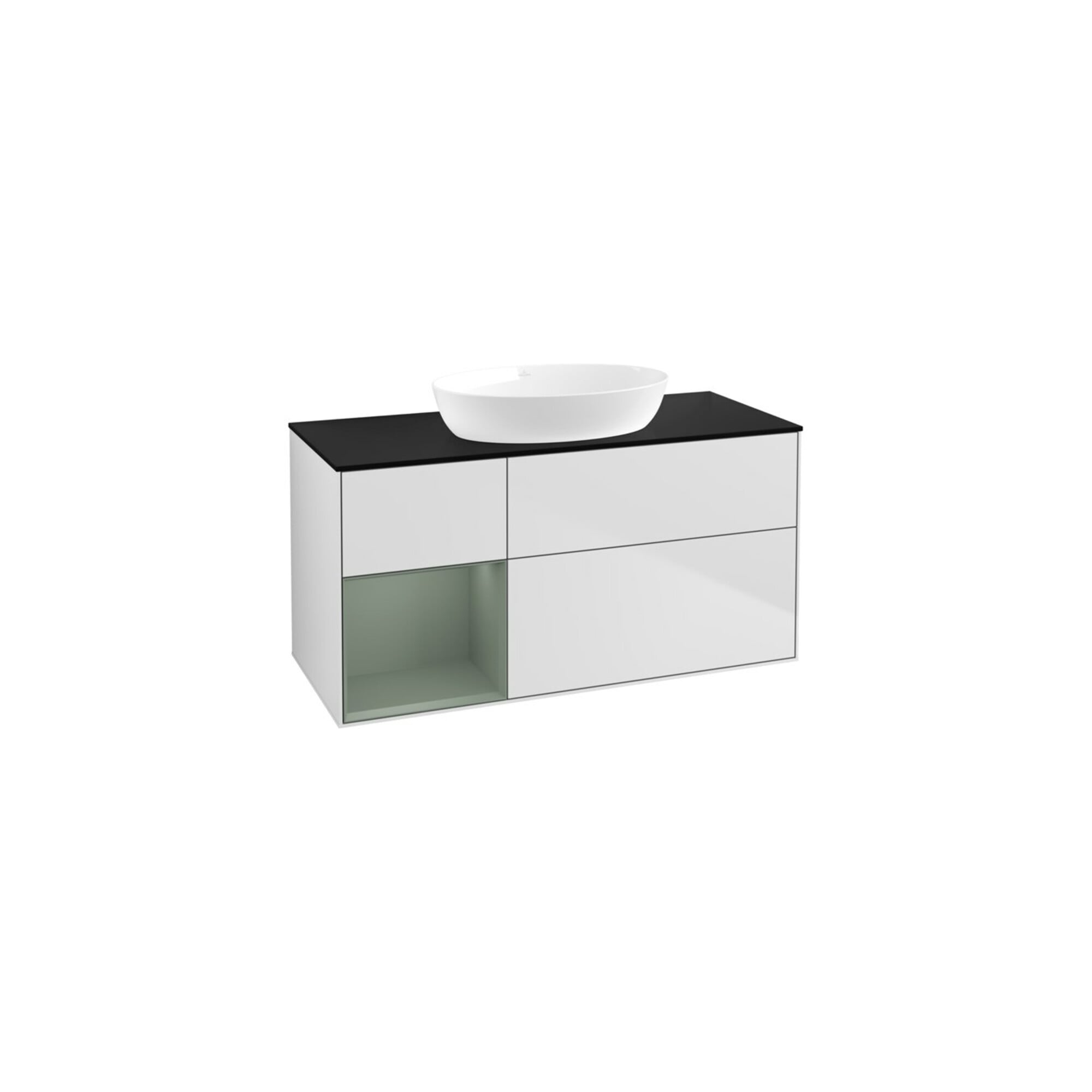 V&B Waschtischunterschrank Finion 120cm, Pl b m, Reg Oli. m Lac, wh. m Lac ; Villeroy & Boch