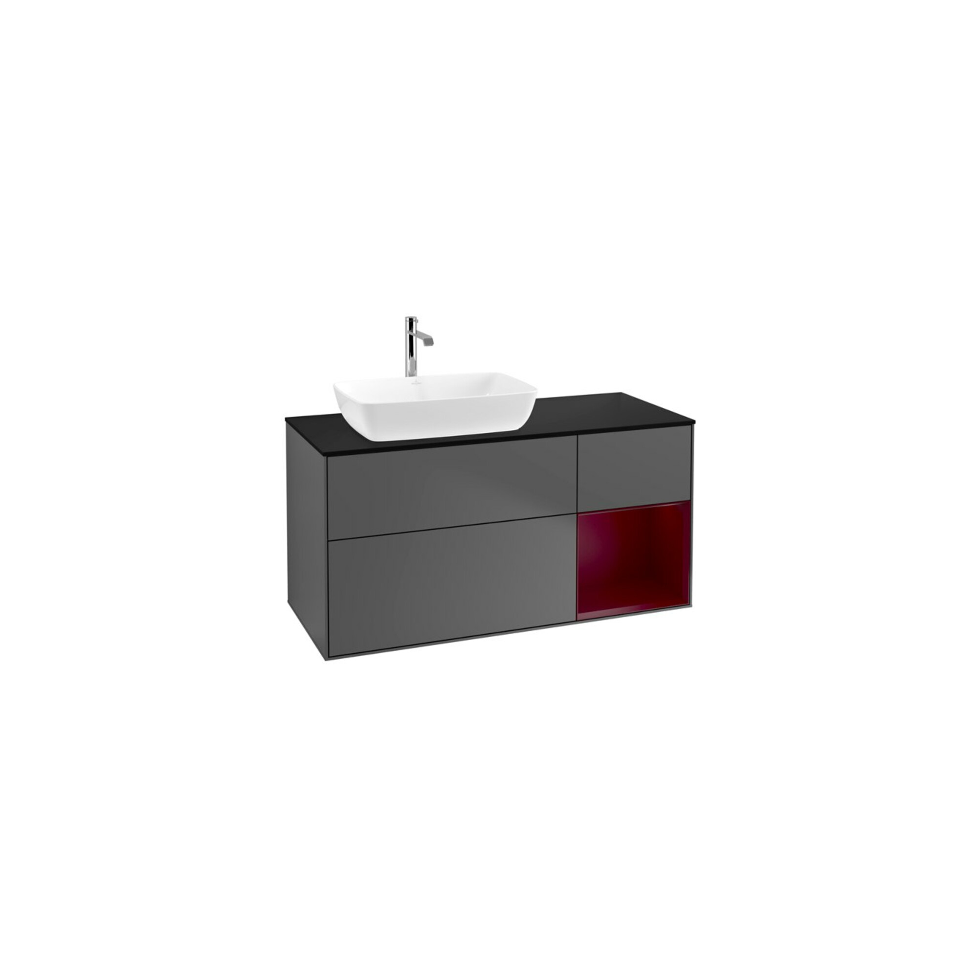 V&B Waschtischunterschrank Finion 120cm, Pl b m, Reg Peo m Lac, Anthrac. m ; Villeroy & Boch