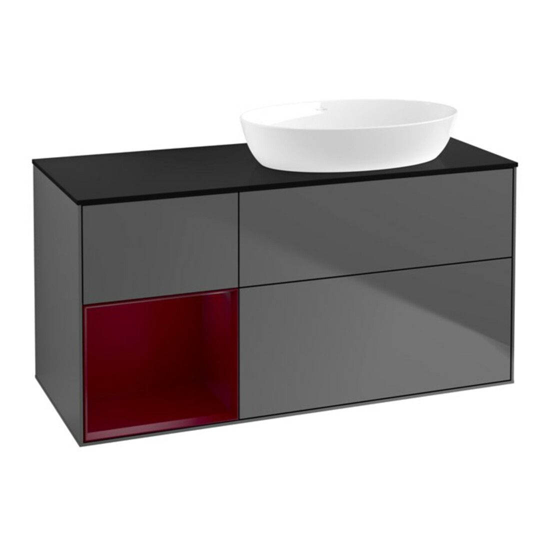 V&B Waschtischunterschrank Finion 120cm, Pl b m, Reg Peo m Lac, Anthrac. m