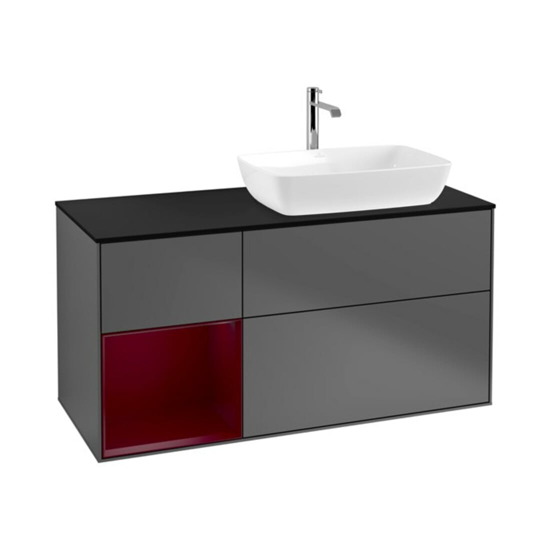 V&B Waschtischunterschrank Finion 120cm, Pl b m, Reg Peo m Lac, Anthrac. m