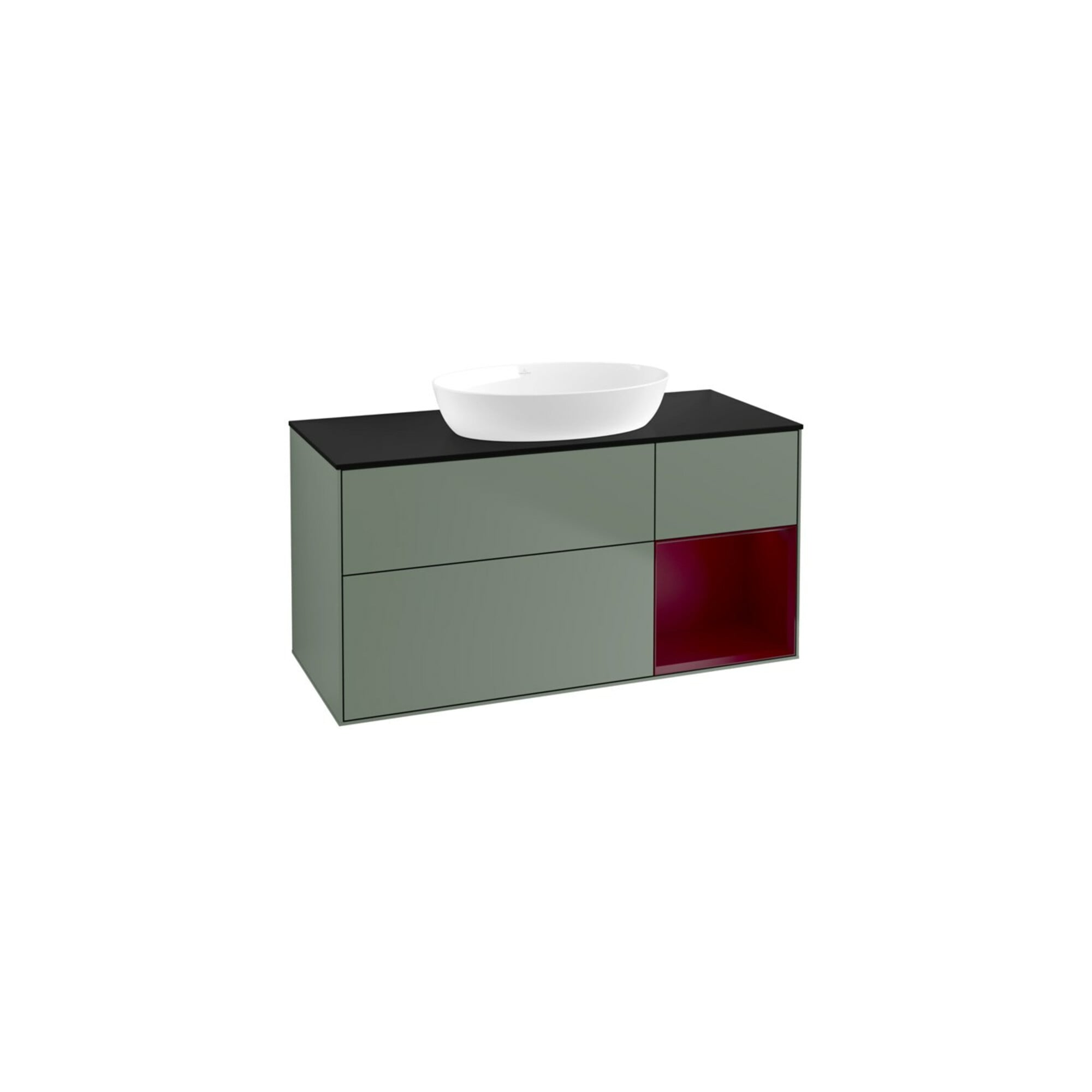 V&B Waschtischunterschrank Finion 120cm, Pl b m, Reg Peo m Lac, Oli. m Lac ; Villeroy & Boch