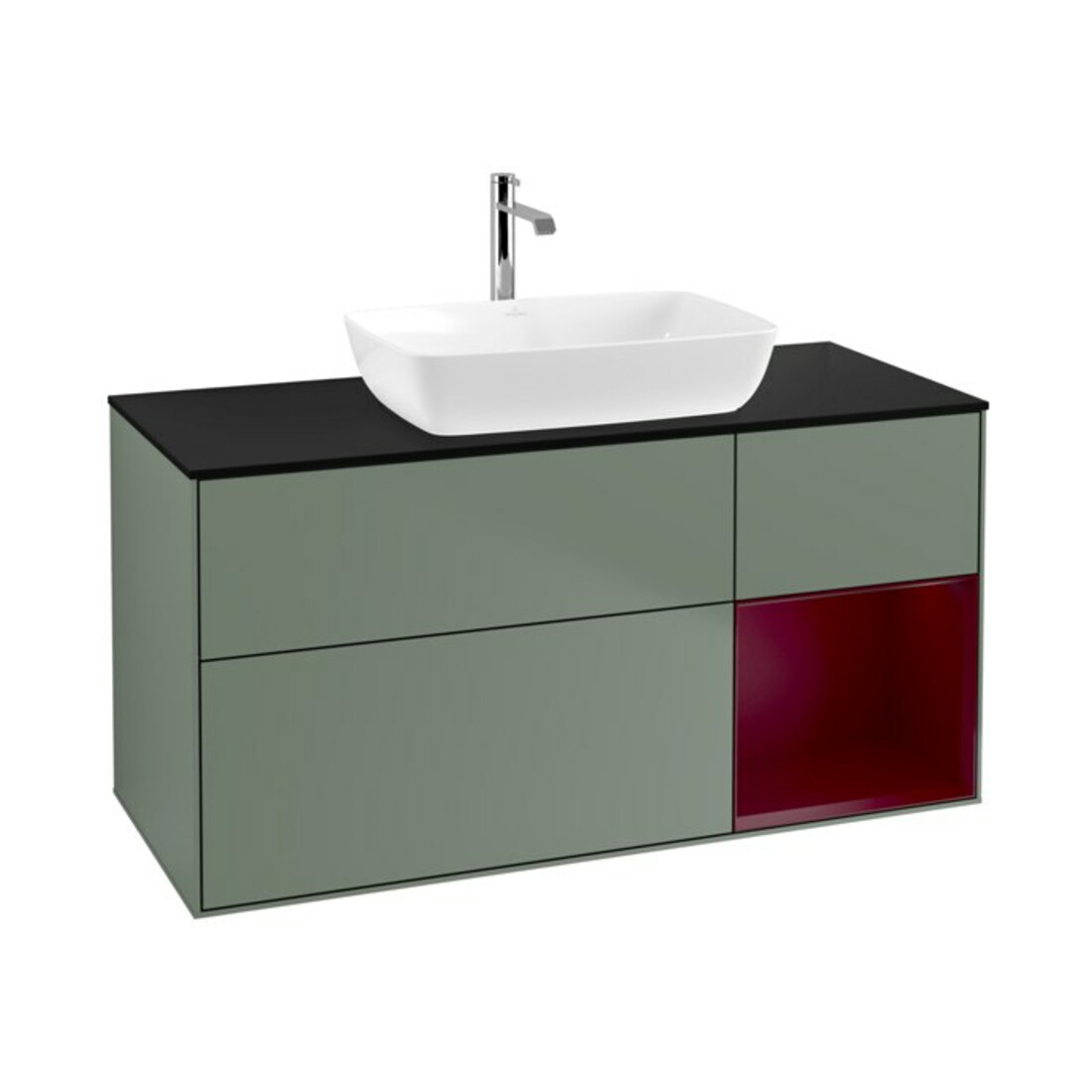 V&B Waschtischunterschrank Finion 120cm, Pl b m, Reg Peo m Lac, Oli. m Lac