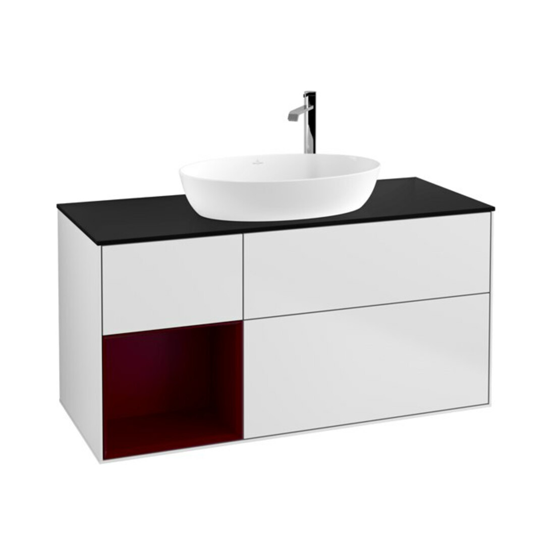 V&B Waschtischunterschrank Finion 120cm, Pl b m, Reg Peo m Lac, wh. m Lac