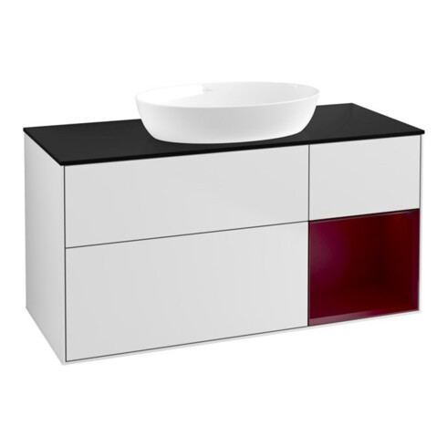 V&B Waschtischunterschrank Finion 120cm, Pl b m, Reg Peo m Lac, wh. m Lac