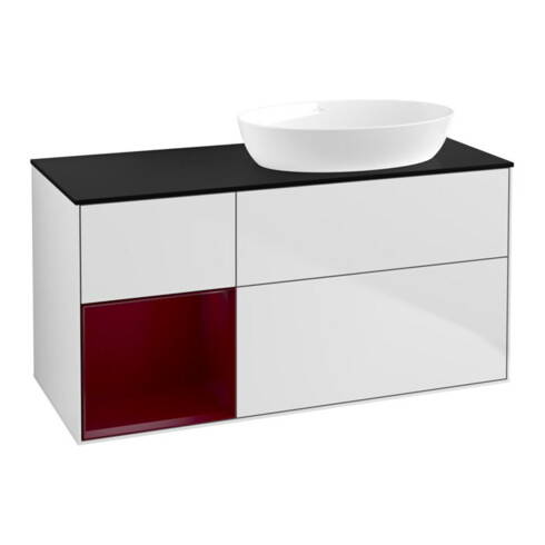 V&B Waschtischunterschrank Finion 120cm, Pl b m, Reg Peo m Lac, wh. m Lac