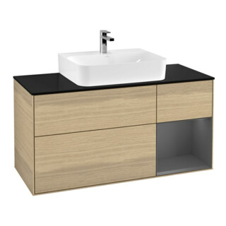 V&B Waschtischunterschrank Finion 120cm, Pl b m, Reg re Anthrac. m, Oa ven