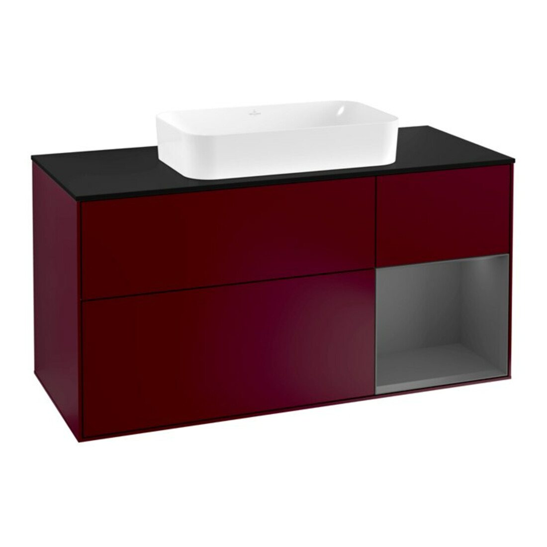 V&B Waschtischunterschrank Finion 120cm, Pl b m, Reg re Anthrac. m, Peo m