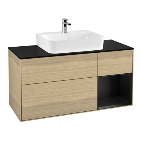 V&B Waschtischunterschrank Finion 120cm, Pl b m, Reg re bla m Lac, Oa ven