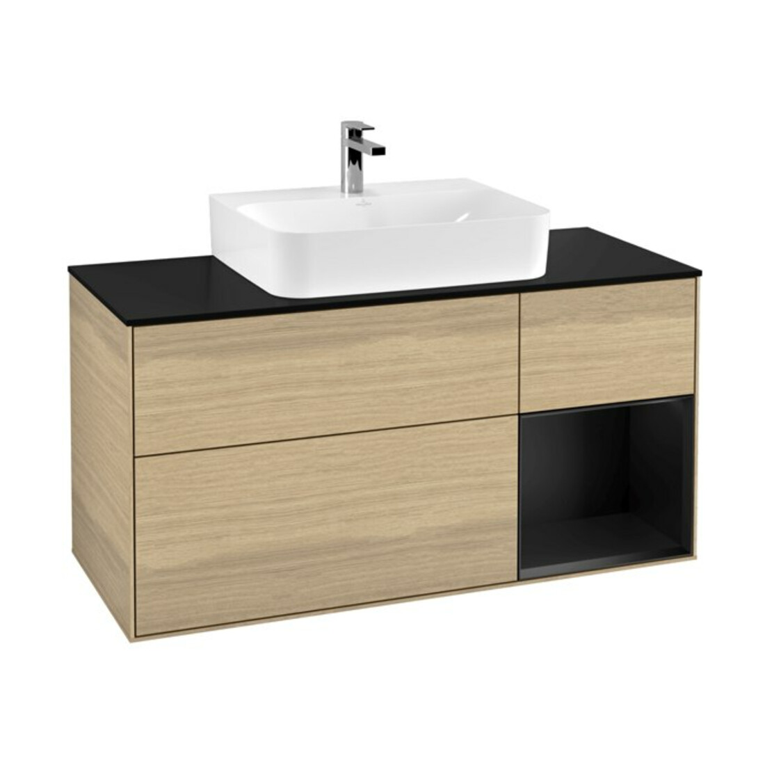 V&B Waschtischunterschrank Finion 120cm, Pl b m, Reg re bla m Lac, Oa ven