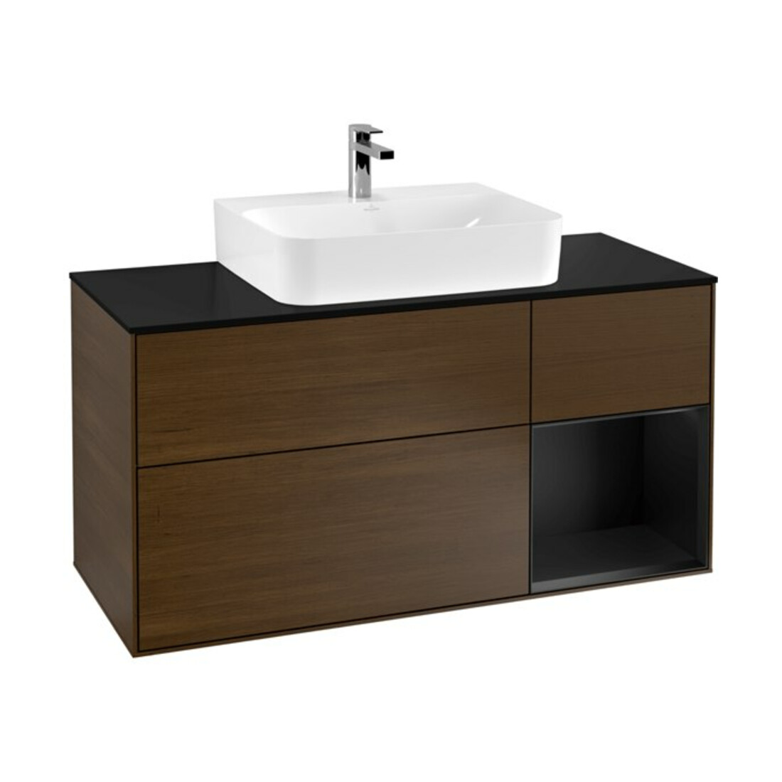 V&B Waschtischunterschrank Finion 120cm, Pl b m, Reg re bla m Lac, wal ven