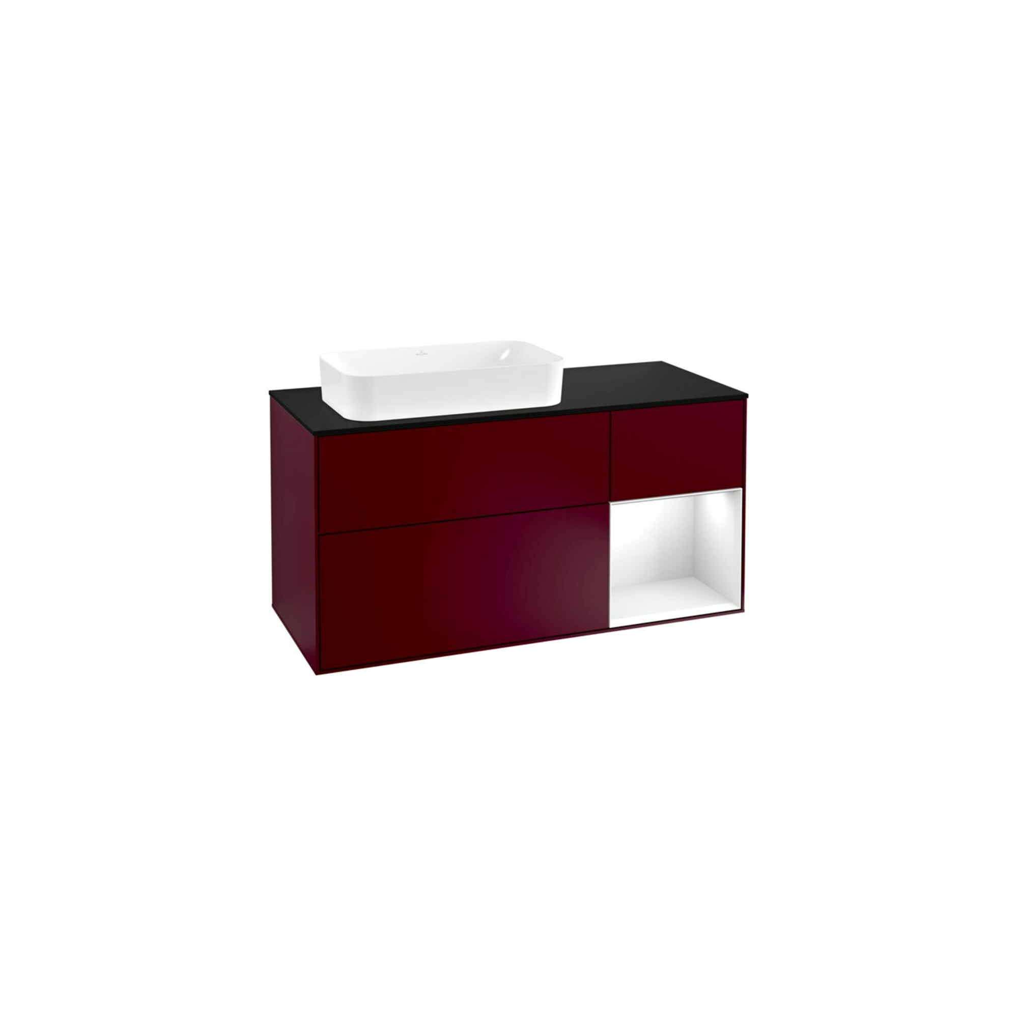 V&B Waschtischunterschrank Finion 120cm, Pl b m, Reg re glo wh. Lac, Peo m ; Villeroy & Boch