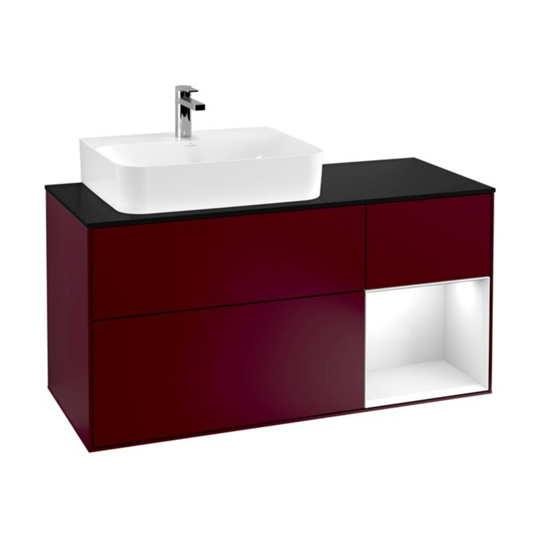 V&B Waschtischunterschrank Finion 120cm, Pl b m, Reg re glo wh. Lac, Peo m