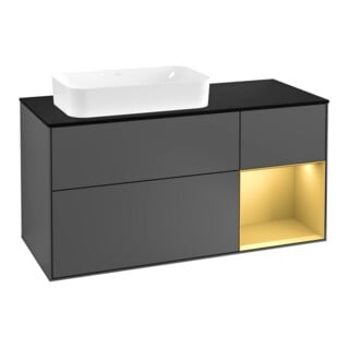 V&B Waschtischunterschrank Finion 120cm, Pl b m, Reg re gol m, Anthrac. m