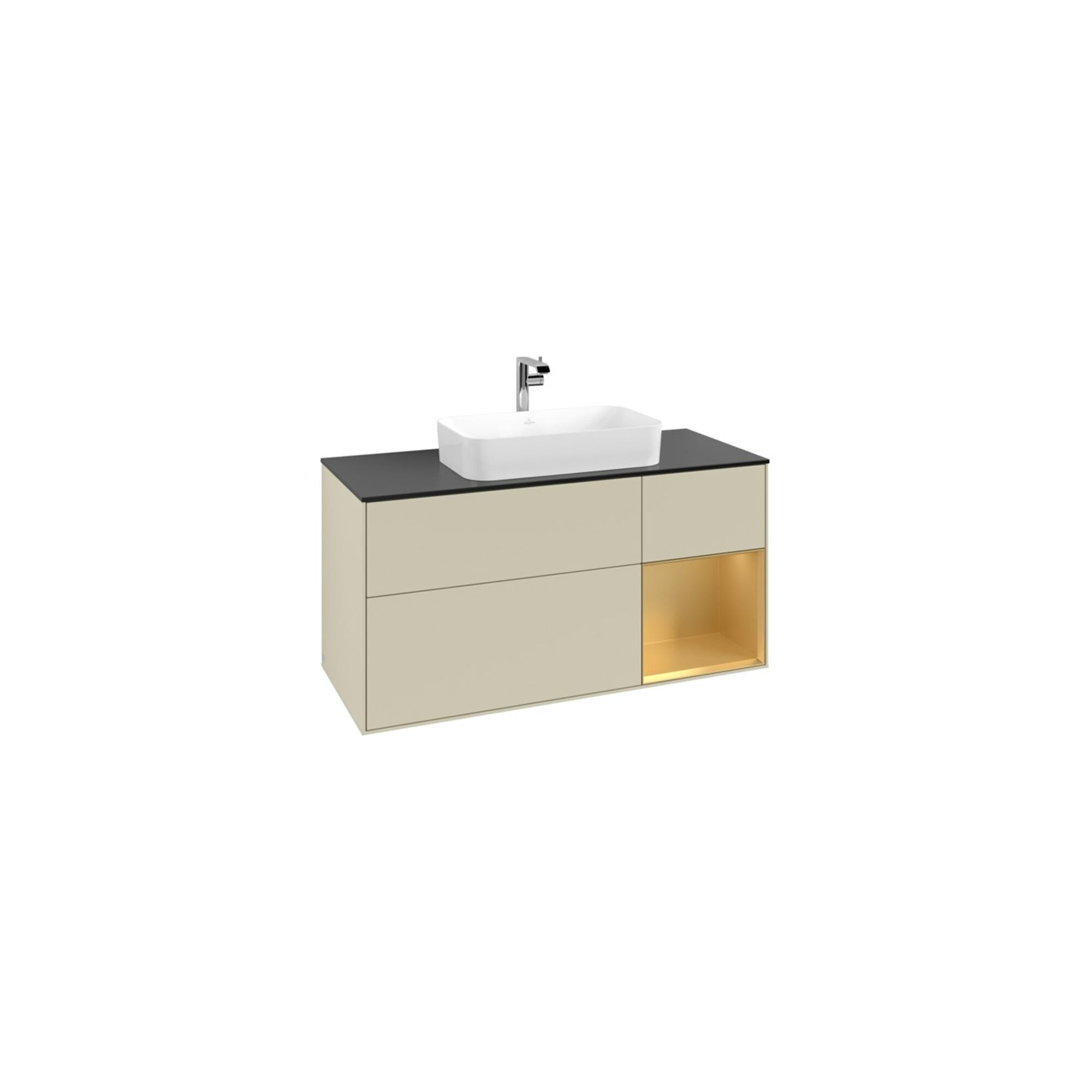 V&B Waschtischunterschrank Finion 120cm, Pl b m, Reg re gol m, si Gr m Lac ; Villeroy & Boch