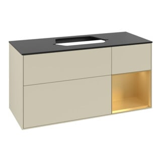 V&B Waschtischunterschrank Finion 120cm, Pl b m, Reg re gol m, si Gr m Lac