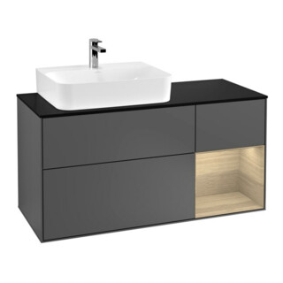 V&B Waschtischunterschrank Finion 120cm, Pl b m, Reg re Oa ven, Anthrac. m