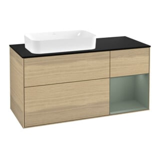V&B Waschtischunterschrank Finion 120cm, Pl b m, Reg re Oli. m Lac, Oa ven