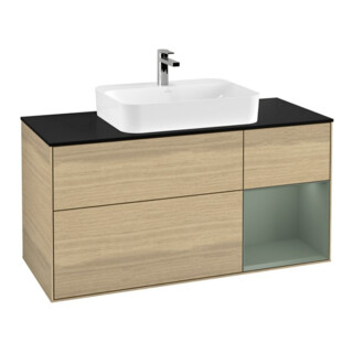V&B Waschtischunterschrank Finion 120cm, Pl b m, Reg re Oli. m Lac, Oa ven