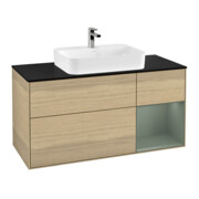 V&B Waschtischunterschrank Finion 120cm, Pl b m, Reg re Oli. m Lac, Oa ven