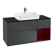 V&B Waschtischunterschrank Finion 120cm, Pl b m, Reg re Peo, md bl. m Lac