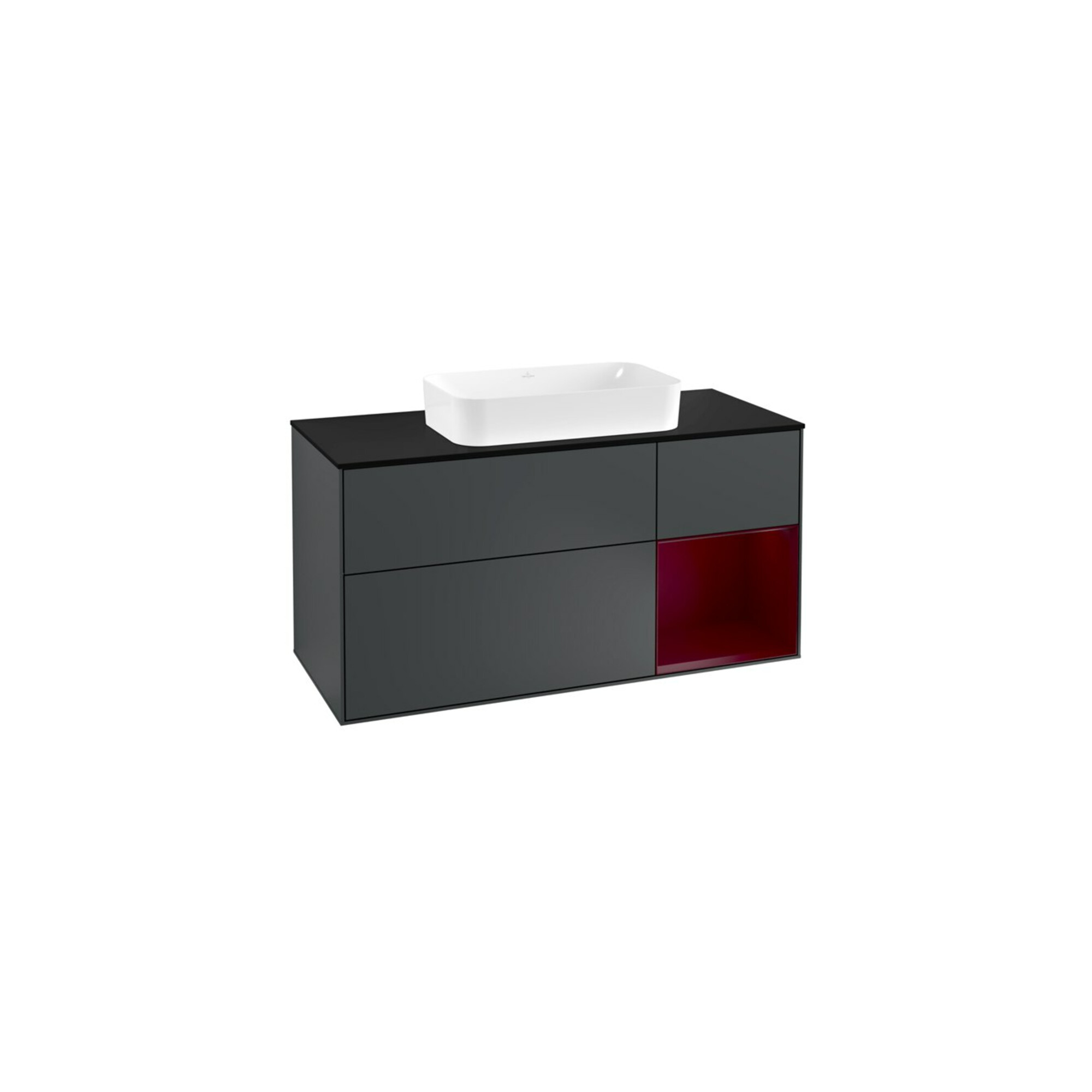 V&B Waschtischunterschrank Finion 120cm, Pl b m, Reg re Peo, md bl. m Lac ; Villeroy & Boch
