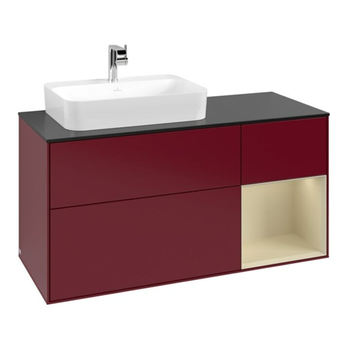 V&B Waschtischunterschrank Finion 120cm, Pl b m, Reg re si Gr m Lac, Peo m