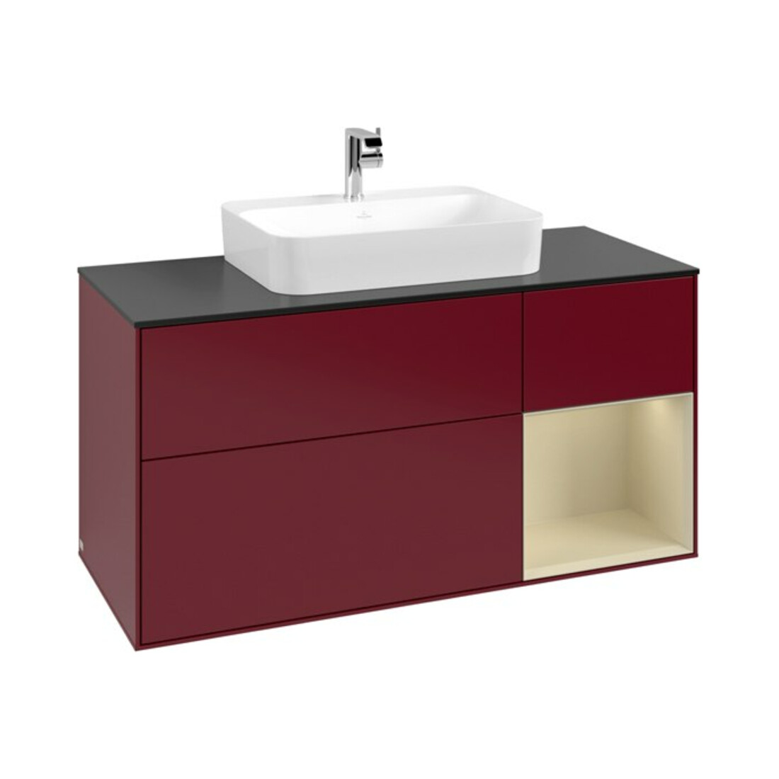 V&B Waschtischunterschrank Finion 120cm, Pl b m, Reg re si Gr m Lac, Peo m