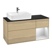 V&B Waschtischunterschrank Finion 120cm, Pl b m, Reg re wh. m Lac, Oa ven