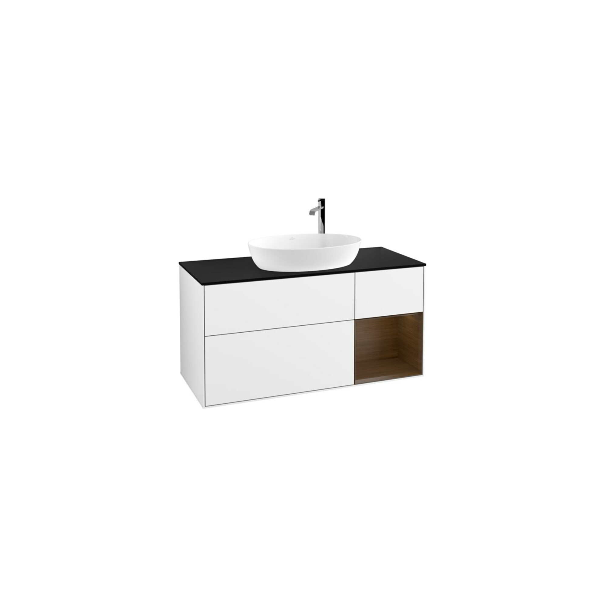 V&B Waschtischunterschrank Finion 120cm, Pl b m, Reg wal ven, glo wh. Lac ; Villeroy & Boch