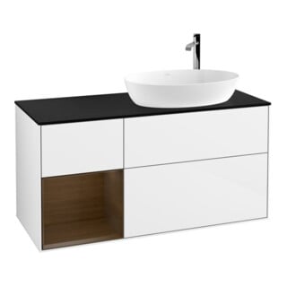 V&B Waschtischunterschrank Finion 120cm, Pl b m, Reg wal ven, glo wh. Lac