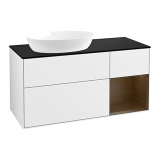 V&B Waschtischunterschrank Finion 120cm, Pl b m, Reg wal ven, glo wh. Lac