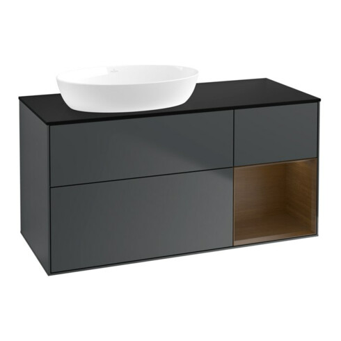 V&B Waschtischunterschrank Finion 120cm, Pl b m, Reg wal ven, md bl. m Lac
