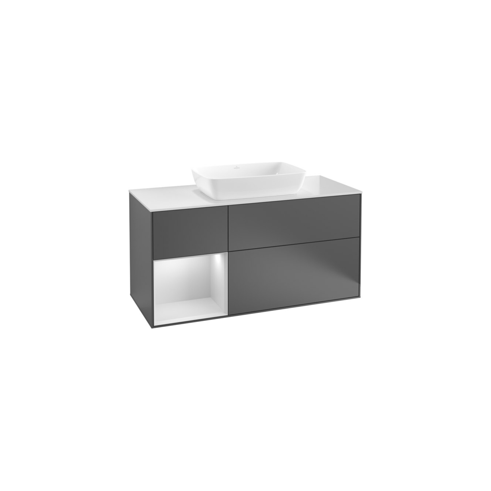 V&B Waschtischunterschrank Finion 120cm, Pl b m, Reg wal ven, si Gr m Lac ; Villeroy & Boch