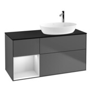 V&B Waschtischunterschrank Finion 120cm, Pl b m, Reg wh. m Lac, Anthrac. m