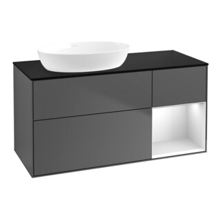 V&B Waschtischunterschrank Finion 120cm, Pl b m, Reg wh. m Lac, Anthrac. m