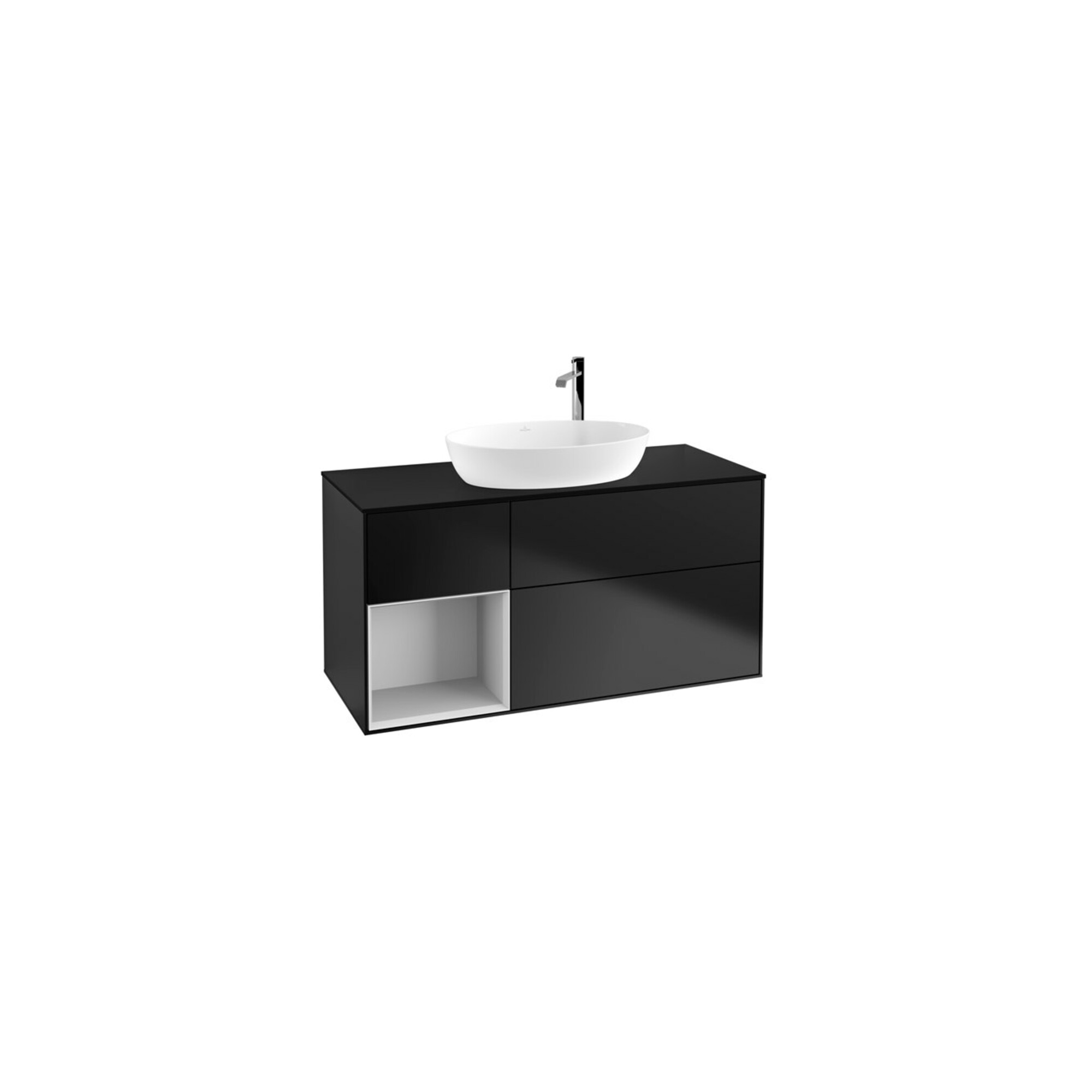 V&B Waschtischunterschrank Finion 120cm, Pl b m, Reg wh. m Lac, bla m Lac ; Villeroy & Boch