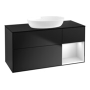 V&B Waschtischunterschrank Finion 120cm, Pl b m, Reg wh. m Lac, bla m Lac