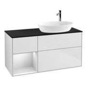 V&B Waschtischunterschrank Finion 120cm, Pl b m, Reg wh. m Lac, wh. m Lac