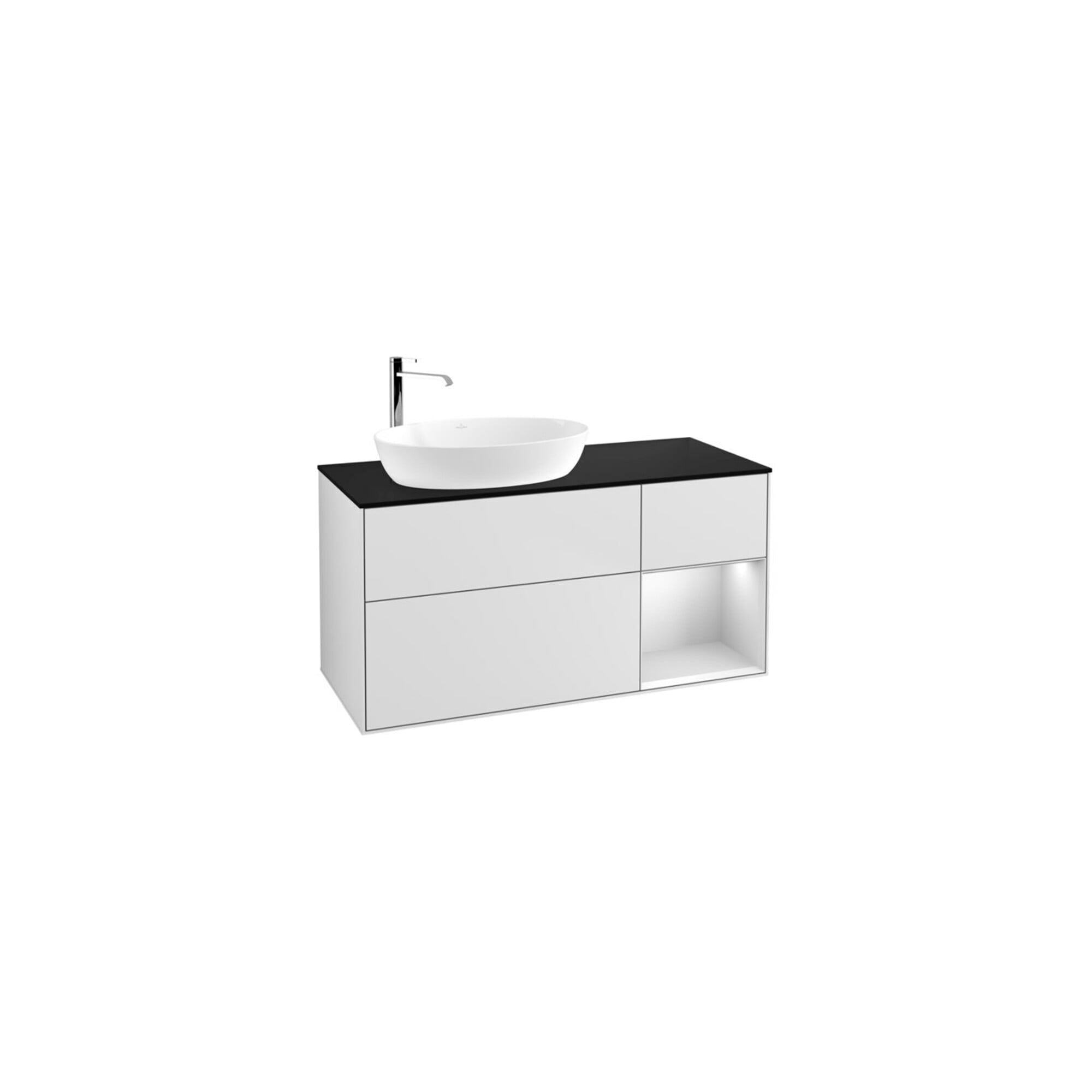 V&B Waschtischunterschrank Finion 120cm, Pl b m, Reg wh. m Lac, wh. m Lac ; Villeroy & Boch