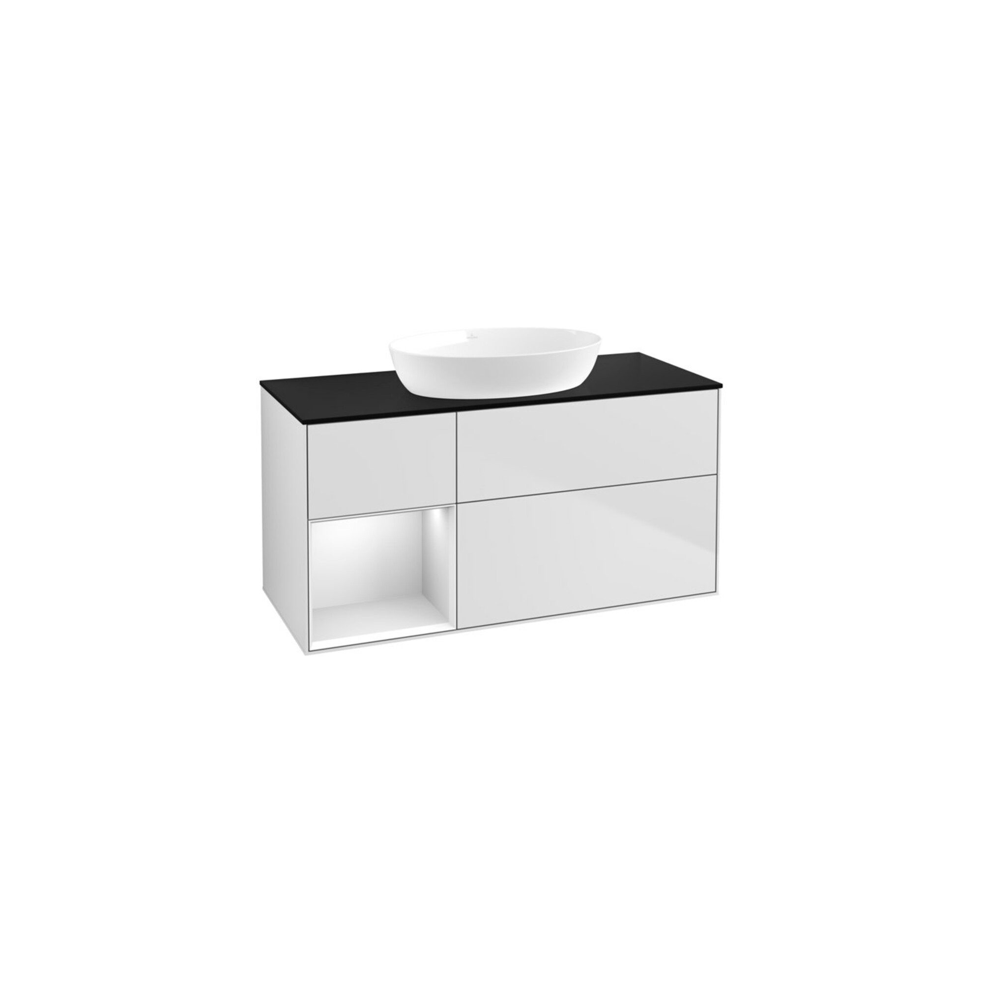 V&B Waschtischunterschrank Finion 120cm, Pl b m, Reg wh. m Lac, wh. m Lac ; Villeroy & Boch