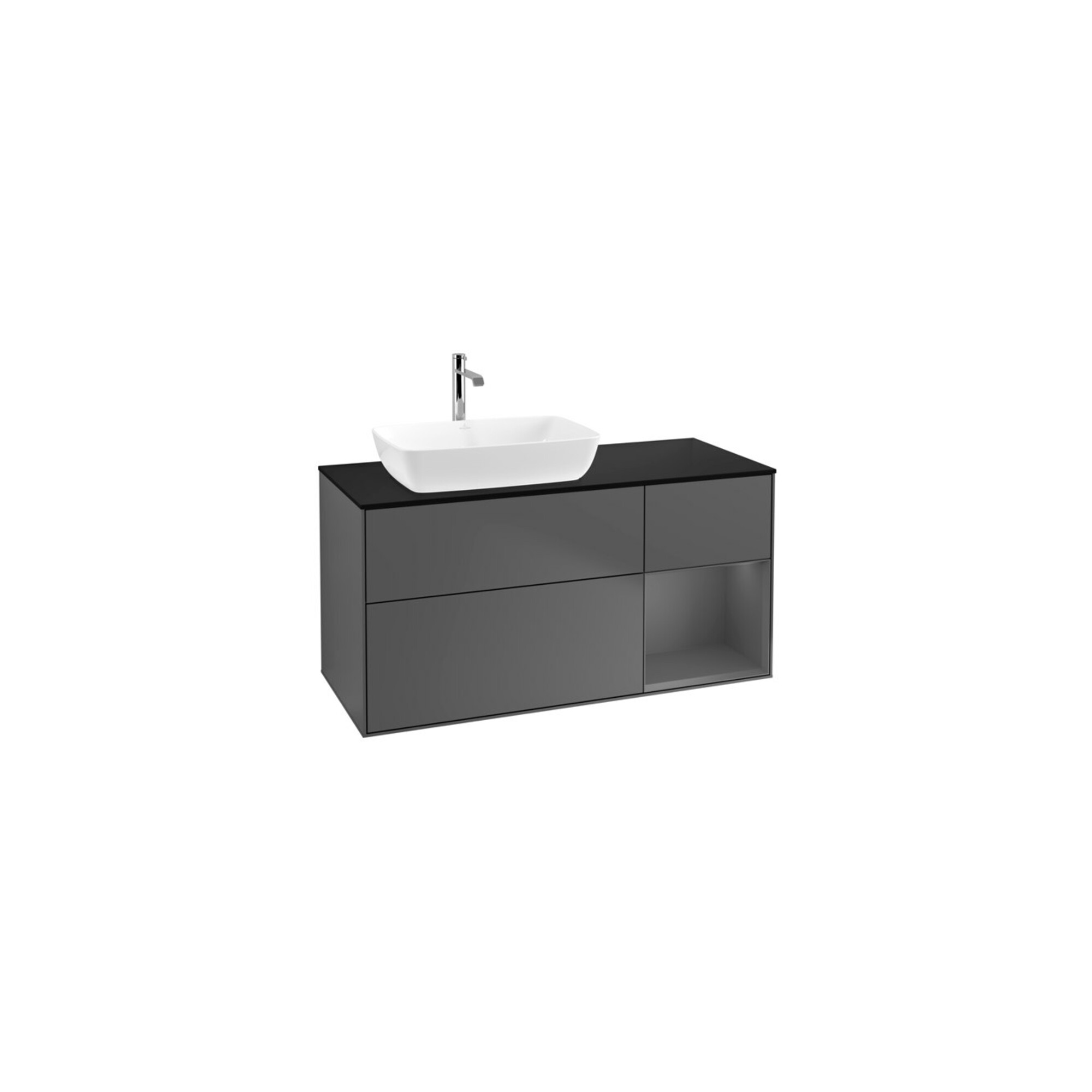 V&B Waschtischunterschrank Finion 120cm, Pl b m, Rg A m Lac, Anthrac. m ; Villeroy & Boch